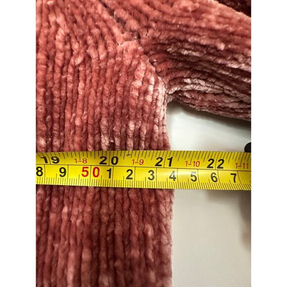 Orvis Large Dusty Rose Pink Crew Neck Cozy Chenille Sweater Fall Winter Layering - Picture 8 of 10